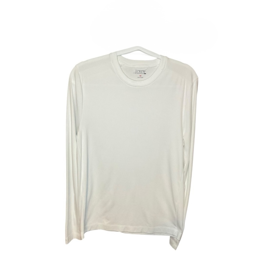J. Crew Men’s Long Sleeve Performance T Shirt With COOLMAX Size Medium White